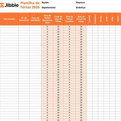 ícone da planilha de controle de férias