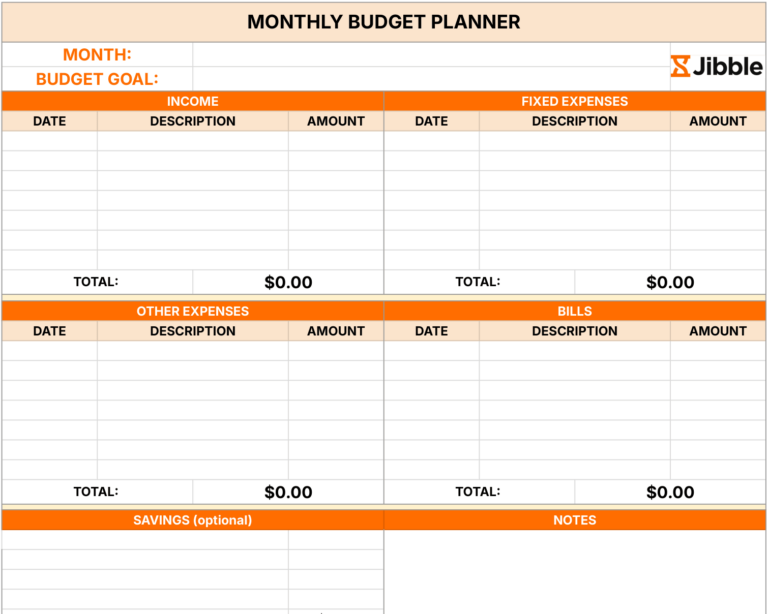 header image for a monthly budget template