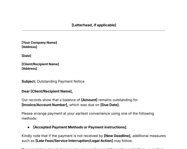 collection letter header