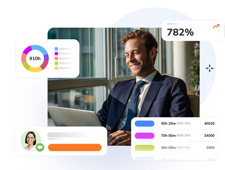Hero de controle de horas empresarial