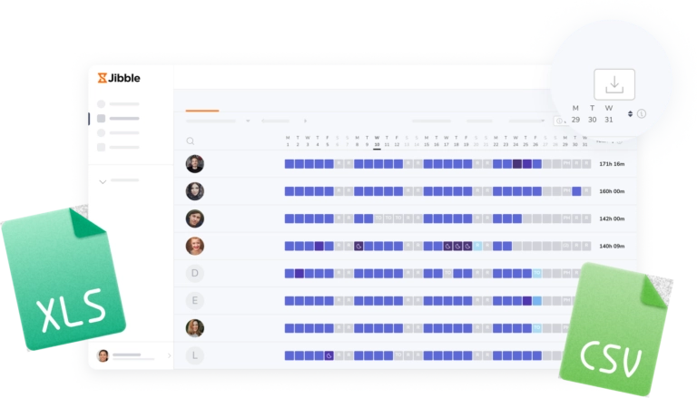Exporting timesheets via web app