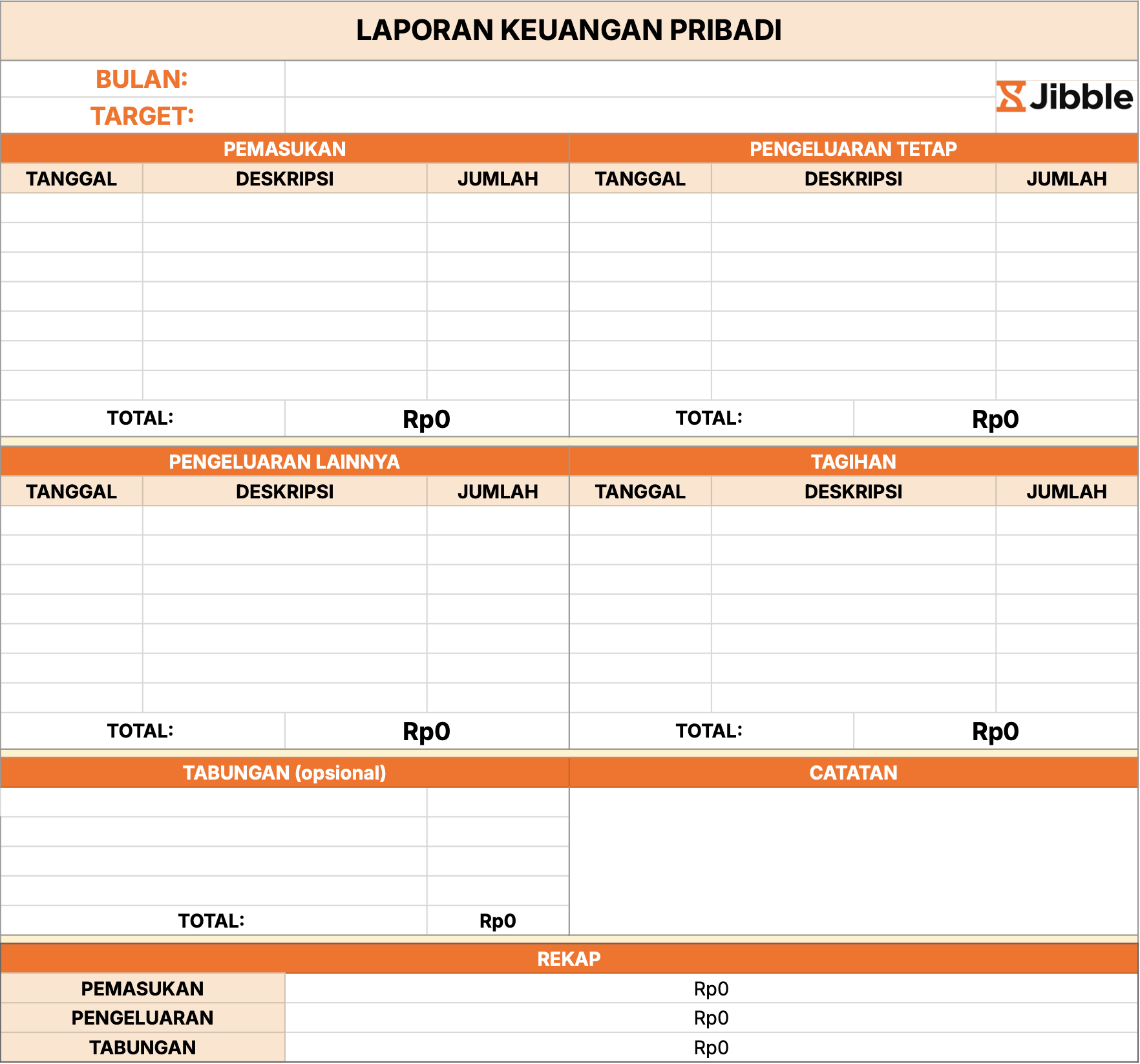 contoh laporan keuangan pribadi