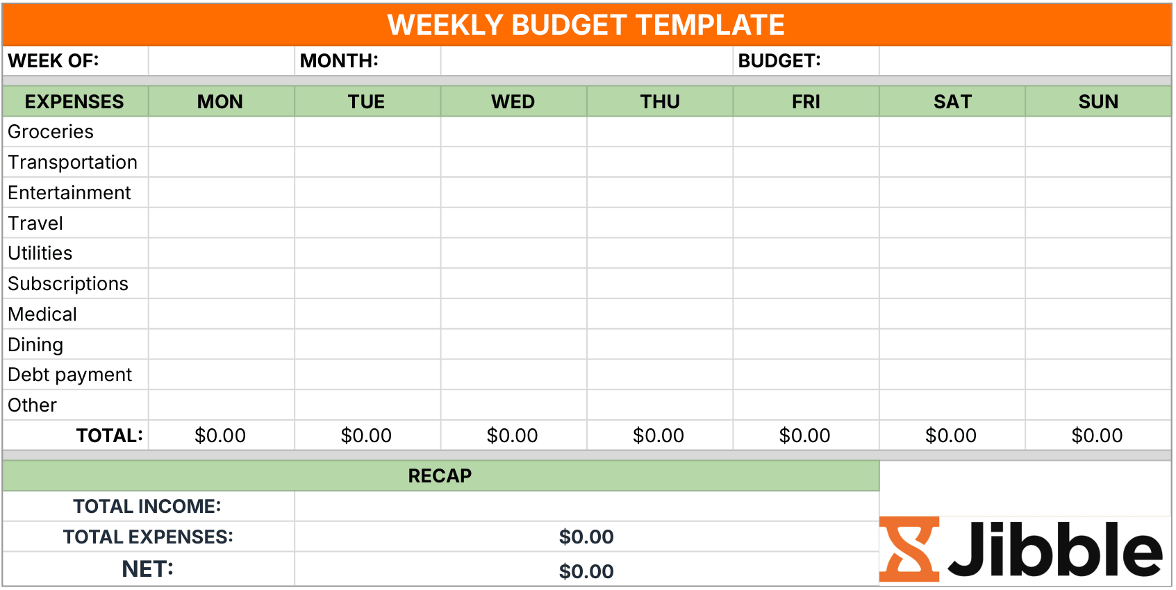 free weekly budget template in google sheets