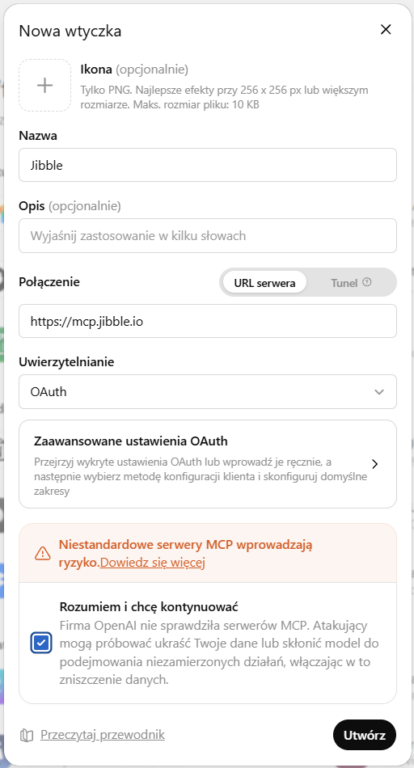 Łączenie Jibble z ChatGPT.