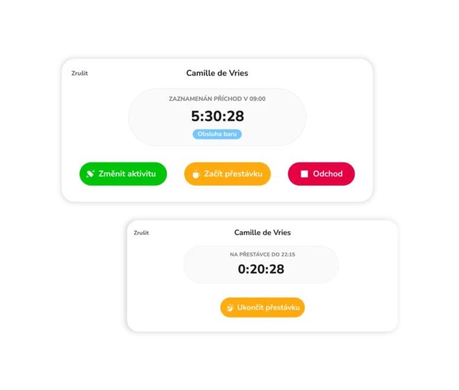 Zaměstnanec spouštějící pracovní časovač a zaznamenávající čas pomocí softwaru pro sledování času