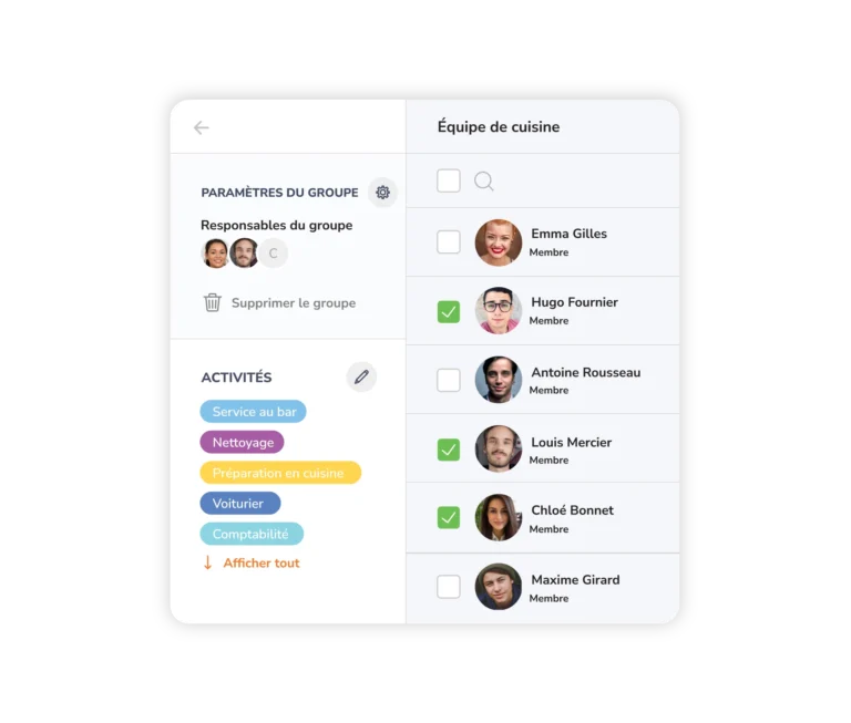 Création et affectation d’employés à des groupes