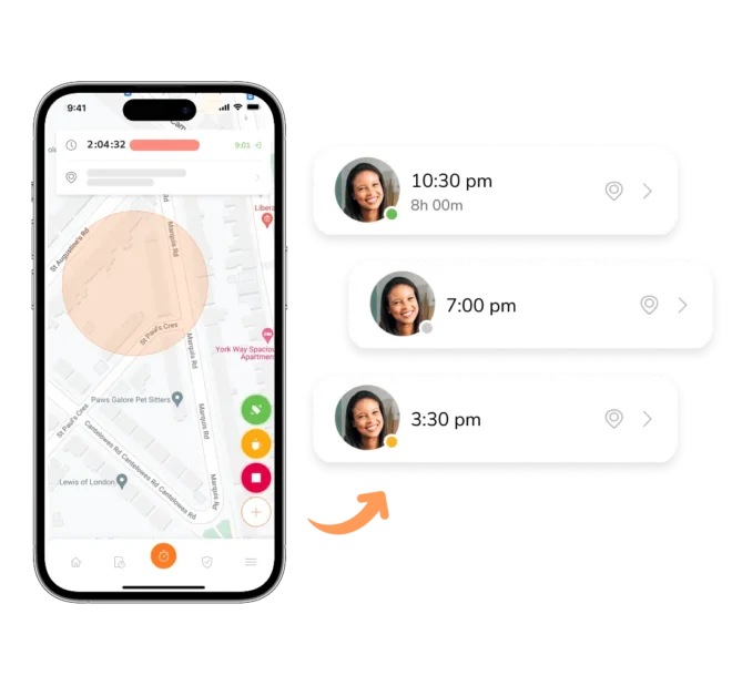 Live GPS-karta som visar fältanställdas platser