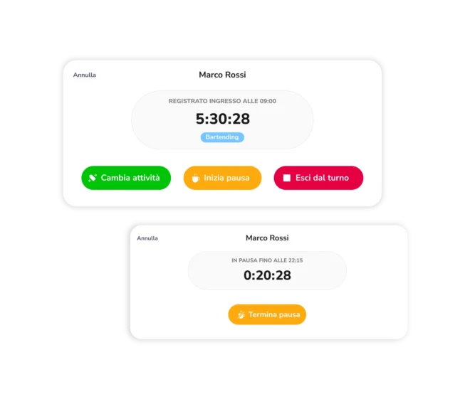 Dipendente che avvia un timer di lavoro e registra il tempo con un software di monitoraggio del tempo