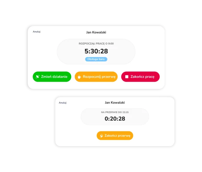 Uruchamianie timera i rejestrowanie czasu pracy w programie do liczenia godzin pracy.