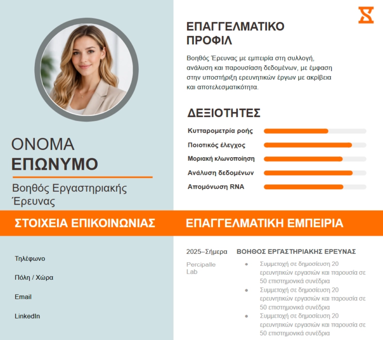 πρότυπα βιογραφικών
