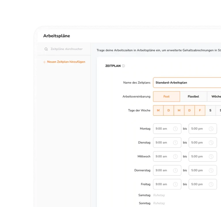 Erstellung von Arbeitsplänen in der Zeiterfassungssoftware