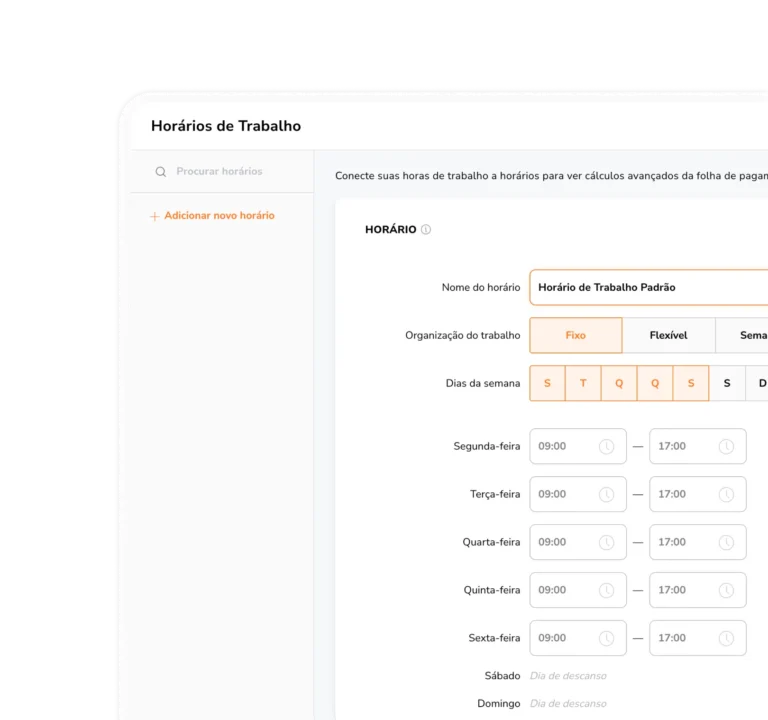 Criando escalas de trabalho em software de controle de ponto