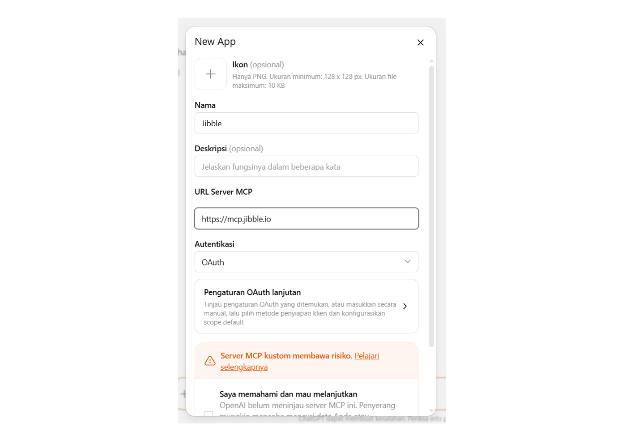 cara membuat aplikasi jibble di chatgpt