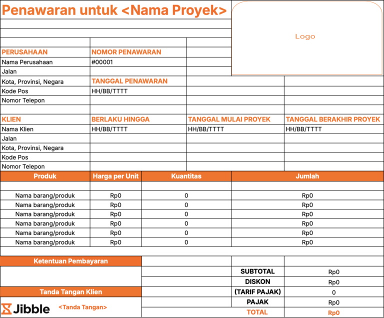 contoh surat penawaran harga barang dan jasa