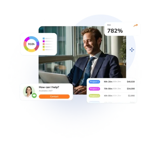 Manager reviewing employee time tracking reports and attendance data in Jibble