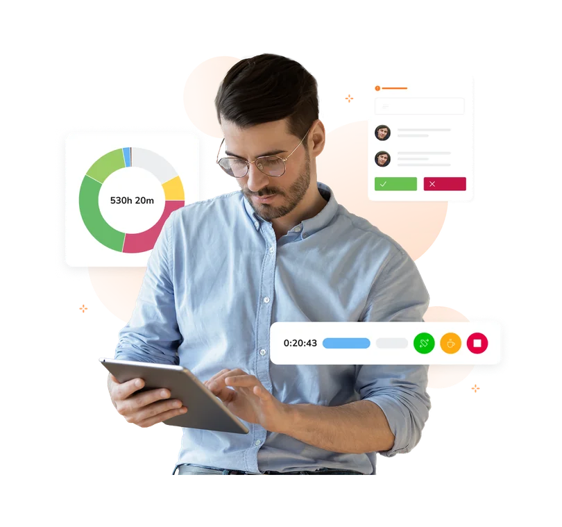 Manufacturing floor supervisor monitoring employee attendance