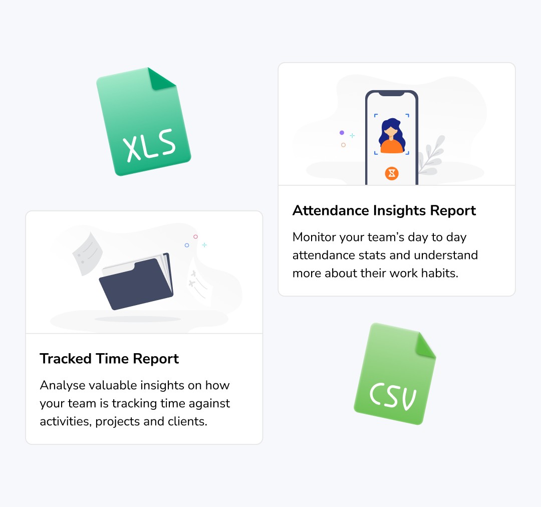 Jibble attendance report and tracked time report