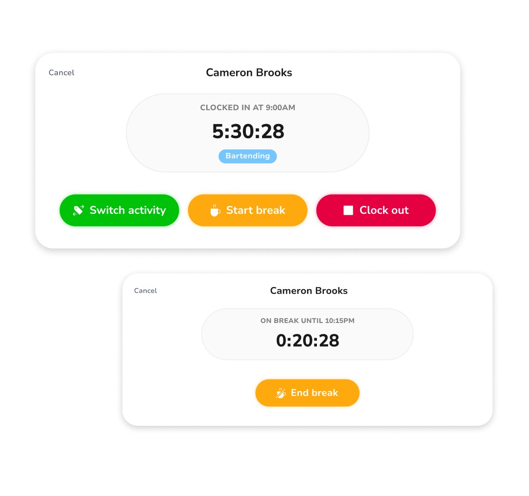 Employee starting a work timer and logging time with time tracking software