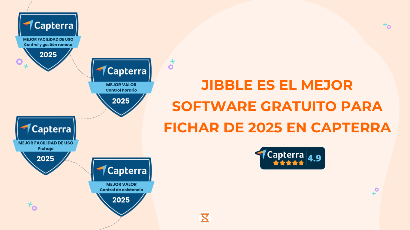Jibble ha sido elegido como el mejor software gratuito para fichar de 2025 por Capterra