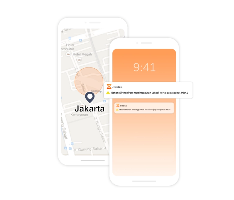 Fitur pengingat berdasarkan geofence di aplikasi time tracking