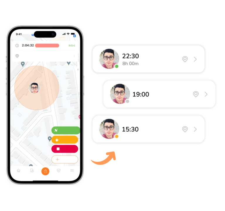 Logiciel de suivi du temps avec itinéraires de localisation en direct des employés
