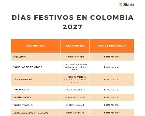 portada Feriados o días festivos en Colombia en 2027