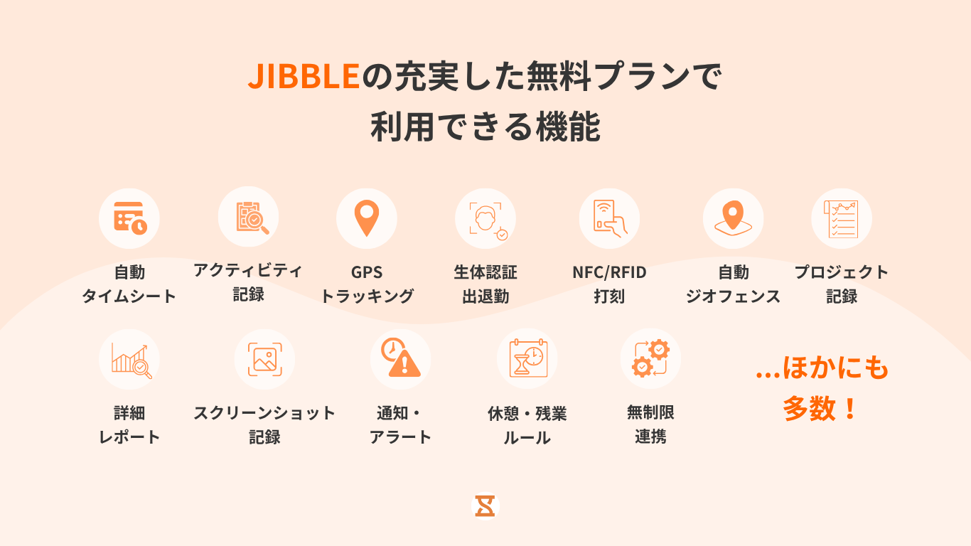 jibbleの無料プラン機能の説明