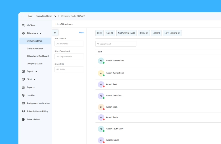 SalaryBox dashboard