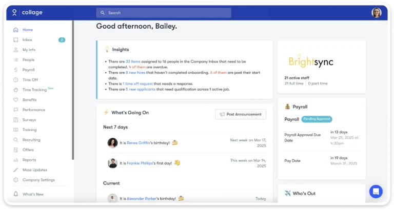 Collage HR dashboard