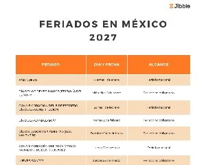 portada feriados en México en 2027
