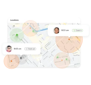 Time tracking software with geofencing to restrict clock in locations