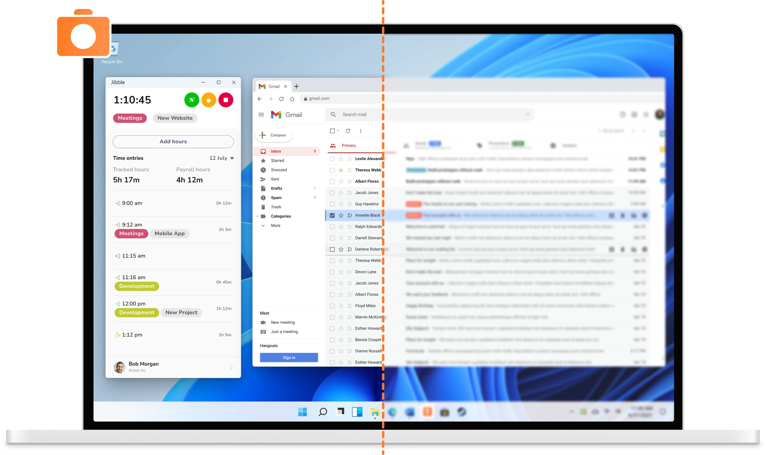 Jibble employee monitoring software with screenshots that blur