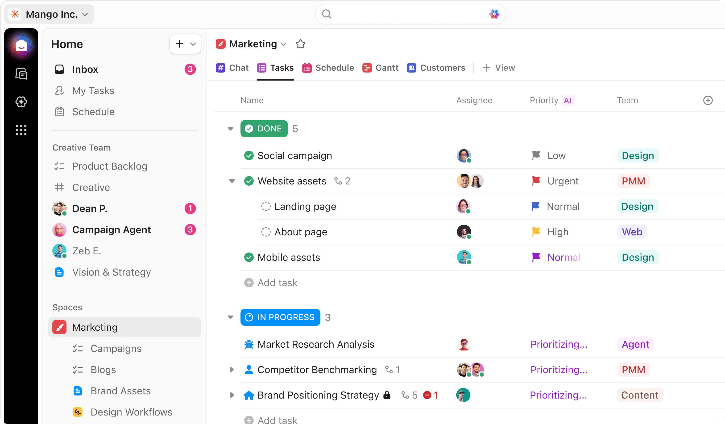 ClickUp Project Management Interface