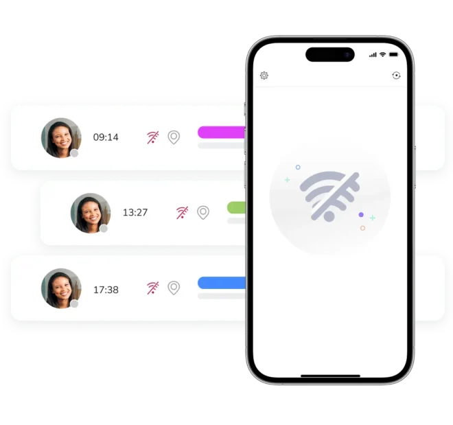Jibble utilizzato in modalità offline per tracciare orari e presenze