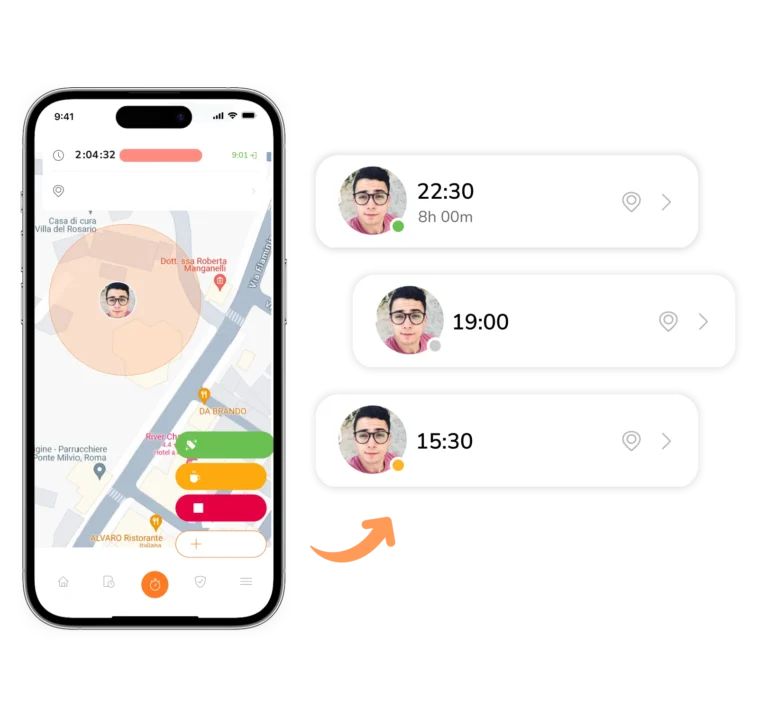 Software di rilevazione presenze con percorsi di posizione in tempo reale dei dipendenti