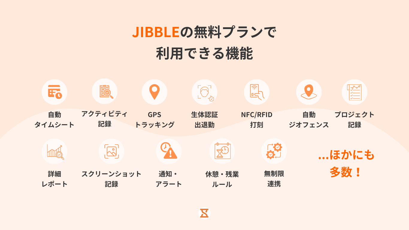 jibbleの無料プラン機能の説明
