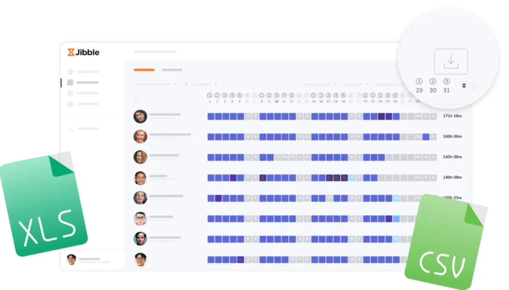 Ekspor timesheet via aplikasi web