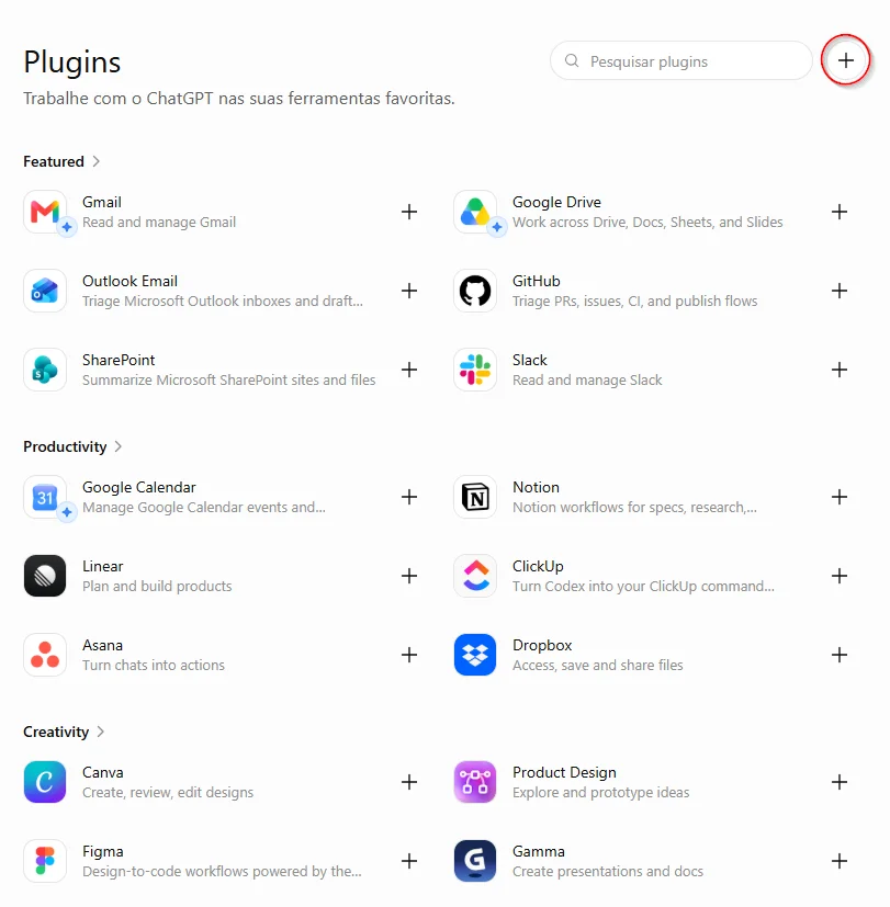 Adicionar novo plugin no ChatGPT