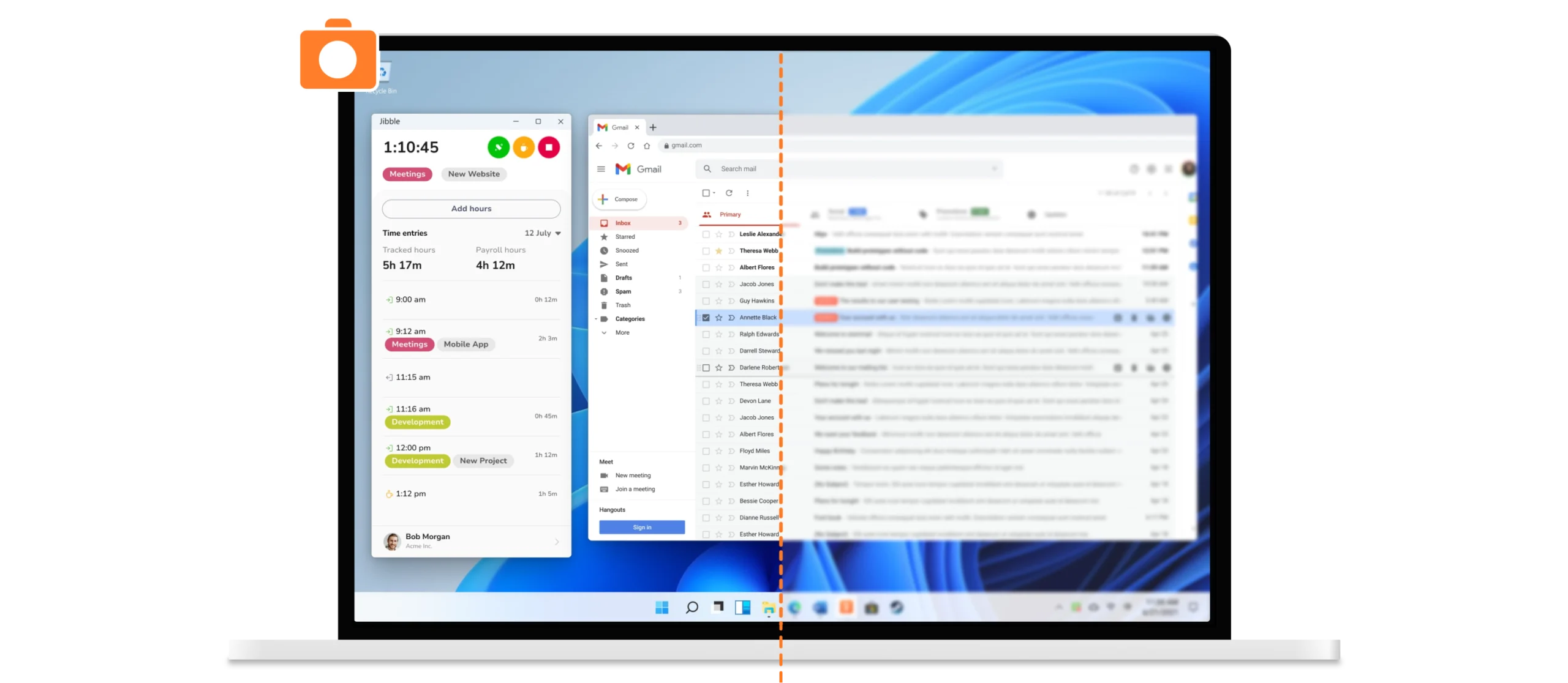 Jibble employee monitoring software with screenshots that blur