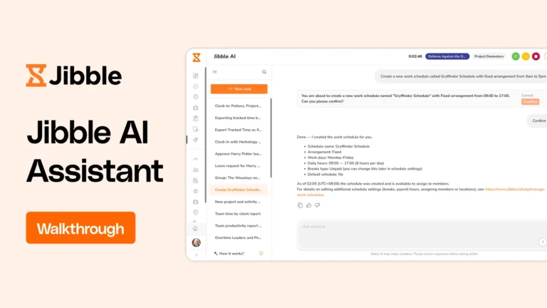 Jibble time tracking AI assistant video tumbnail